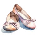ballet shoes watercolor illustration Royalty Free Stock Photo