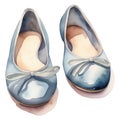 ballet shoes watercolor illustration Royalty Free Stock Photo