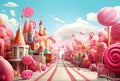 candy city dreams, distorted reality in a pink wonderland