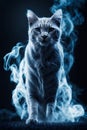 Cat ghostly afterlife projection formed by misty vapors