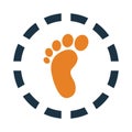 Step, foot, trace, track icon. Simple vector sketch.