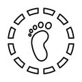 Step, foot, trace, track outline icon. Line vector sketch.