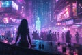 Neon Nights: Holographic Dance in the City of Lights