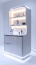Futuristic Smart Bathroom Vanity with LED Lighting Royalty Free Stock Photo
