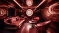 Shimmering Splendor: A Futuristic Luxury Interior in Rose Gold and Maroo