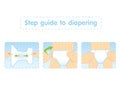 Step guide to diapering