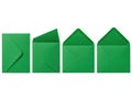 Step-by-step guide to folding green envelopes Royalty Free Stock Photo