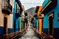 San Jose del Pacifico streets. Cinematic photograph of an old Mexican city