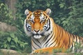 Tiger in forest nature, Cinematic view of a tiger Royalty Free Stock Photo