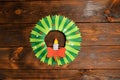 How to make christmas wreath from color paper with children. Step by step instructions. Handmade DIY new year holiday decoration p