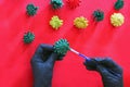 Step 2 - How to make a Christmas wreath from pinecones, cardboard, and a glue gun. New Year`s decor. Creative crafts. Do it yourse