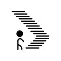 Black solid icon for Step, climb and footstep Royalty Free Stock Photo