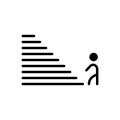Black solid icon for Step, climb and footstep Royalty Free Stock Photo