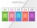 Step infographic elements on grey background Royalty Free Stock Photo