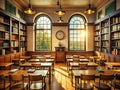 A Traditional Classroom A Warm and Organized Space for Learning Focusing on Time Management and Academic Success Royalty Free Stock Photo