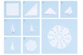 Step by step instruction how to make paper snowflake. DIY concept Royalty Free Stock Photo