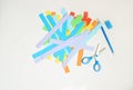 Step-by-step instruction to create a rainbow of colored paper. Creativity with your own hands