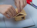 step-by-step instructions for creating a house from bamboo sticks. children`s creativity, manual work, online classes. step 8. co