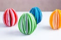 Step-by-step instructions for Easter eggs from colored paper. Children`s crafts Royalty Free Stock Photo