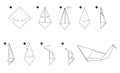 Step by step instructions how make origami swan Royalty Free Stock Photo