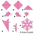 Step by step instructions how to make origami A Snow Crystal