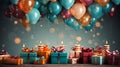 Colorful Birthday balloons background illustration