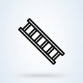 Step ladder or Career ladder icon or logo line art style. Outline Climbing Ladder concept. Stairs vector illustration Royalty Free Stock Photo