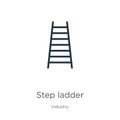 Step ladder icon. Thin linear step ladder outline icon isolated on white background from industry collection. Line vector step Royalty Free Stock Photo