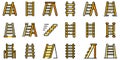 Step ladder icons set vector flat Royalty Free Stock Photo