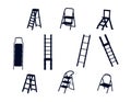 Step ladder isolated vector Silhouette