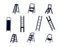 Step ladder isolated vector Silhouette Royalty Free Stock Photo
