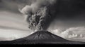 Raw power of a volcano eruption
