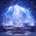 Glamorous Amethyst Grotto with Round Dining Table