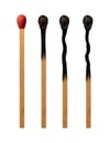 Match burning isolated Royalty Free Stock Photo