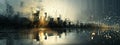 Step into a mesmerizing abstract cityscape, where 3D cubes form a futuristic waterfront skyline in a captivating grid-lik