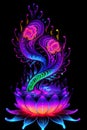 blossom flow flower with psychedelic effect generated by ai