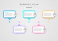 5 Step Modern infographic business planning for success Multi colored squares