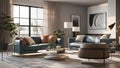 AI ARTS Step into a modern oasis with our AI-generated living room. From sleek leather couches to
