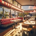 American diner interior from the 1960s era Royalty Free Stock Photo