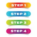 Step One Two Three Four progress button Royalty Free Stock Photo