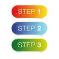 Step One Two Three progress buttons