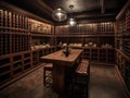 A custom-built wine cellar stocked with only the finest vintages created with Generative AI