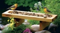 Feasting Birds at the Platform Tray Feeder