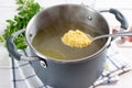 Step-by-step preparation soup with pumpkin, step - adding millet to the broth