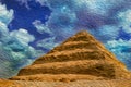 The step Pyramid of Djoser in Saqqara Royalty Free Stock Photo