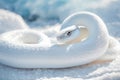 Frozen Serpent: A White Snake\'s Tale in the Antarctic Realm Royalty Free Stock Photo