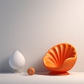 Orange Shell Chair