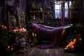 Moonlit Expanse: Haunted Mansion's Purple Tub