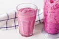 Step by step recipe cooking black currant smoothie. Step 5 mix bananas, berries, cottage cheese and milk in blender. Home Cooking Royalty Free Stock Photo