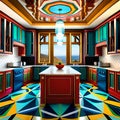 Retro Kitchen Revival: Vibrant Colors and Coastal Views